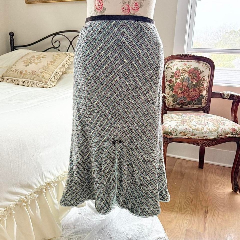 Coquette midi skirt  90s taken measure multicolor woven midi skirt size‎ 16